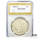 1921-S Morgan Silver Dollar PGA MS64