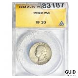 1932-D Washington Silver Quarter ANACS CF30