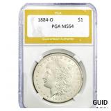 1884-O Morgan Silver Dollar PGA MS64