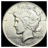 1935 Silver Peace Dollar CLOSELY UNCIRCULATED