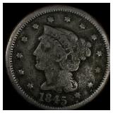 1845 Braided Hair Large Cent HIGH GRADE