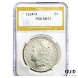 1884-O Morgan Silver Dollar PGA MS66