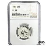 1957 Washington Silver Quarter NGC PF69