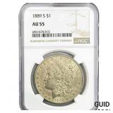 1889-S Morgan Silver Dollar NGC AU55