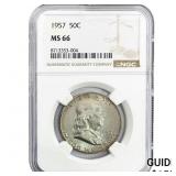 1957 Franklin Half Dollar NGC MS66