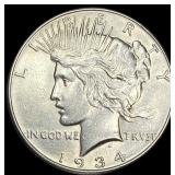 1934-S Silver Peace Dollar CLOSELY UNCIRCULATED