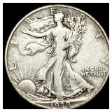 1938-D Silver Half Dollar Walking Liberty NICELY C