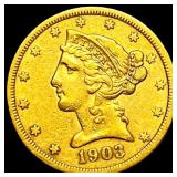 1903-S Gold $5 Half Eagle CLOSELY UNCIRCULATED