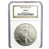 2003 Silver Eagle NGC MS70