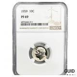 1959 Roosevelt Dime NGC PF69