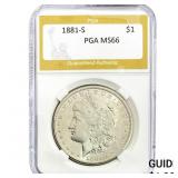 1881-S Morgan Silver Dollar PGA MS66