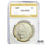 1887 Morgan Silver Dollar PGA MS65