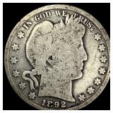 1892 Silver Barber Half Dollar NICELY CIRCULATED