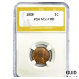 1909 Wheat Cent PGA MS67 RB
