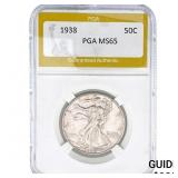 1938 Walking Liberty Half Dollar PGA MS65