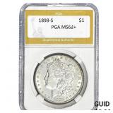 1898-S Morgan Silver Dollar PGA MS62+