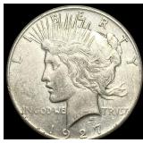 1927 Silver Peace Dollar NEARLY UNCIRCULATED
