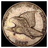 1857 Copper-Nickel Flying Eagle Cent CLOSELY UNCIR