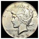 1935 Silver Peace Dollar CLOSELY UNCIRCULATED