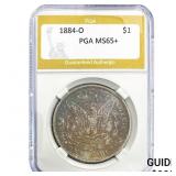 1884-O Morgan Silver Dollar PGA MS65+