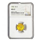 1902 $2.50 Gold Quarter Eagle NGC MS67