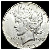 1934 Silver Peace Dollar CLOSELY UNCIRCULATED