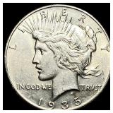 1935 Silver Peace Dollar CLOSELY UNCIRCULATED