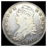 1809 Capped Bust Half Dollar ABOUT UNCIRCULATED