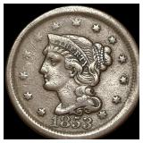 1853 Braided Hair Large Cent NICELY CIRCULATED