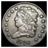 1828 Classic Head Half Cent NEARLY UNCIRCULATED