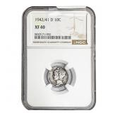 1942/41-D Mercury Silver Dime NGC XF40