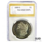 1880-S Morgan Silver Dollar PGA MS64 DMPL