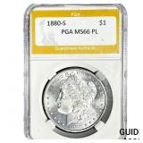 1880-S Morgan Silver Dollar PGA MS66 PL