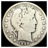 1898-S Silver Barber Half Dollar NEARLY UNCIRCULAT