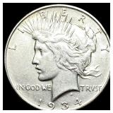 1934 Silver Peace Dollar CLOSELY UNCIRCULATED