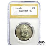 1948-D Franklin Half Dollar PGA MS65 FBL