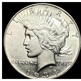 1934 Silver Peace Dollar CLOSELY UNCIRCULATED