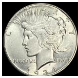 1934 Silver Peace Dollar CLOSELY UNCIRCULATED