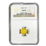 1852 Rare Gold Dollar NGC AU58