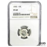 1955 Roosevelt Dime NGC PF69
