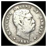 1883 Silver 10 Cents Hawaii Dime LIGHTLY CIRCULATE