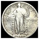 1917 Type 1 Standing Liberty Quarter NEARLY UNCIRC