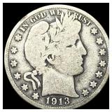 1913 Barber Half Dollar NICELY CIRCULATED