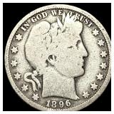 1896-O Silver Barber Half Dollar NICELY CIRCULATED