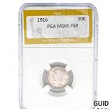 1916 Mercury Silver Dime PGA MS65 FSB