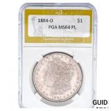 1884-O Morgan Silver Dollar PGA MS64 PL
