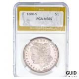 1880-S Morgan Silver Dollar PGA MS65