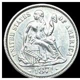 1874 Arrows Seated Liberty Dime UNCIRCULATED
