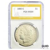 1880-S Morgan Silver Dollar PGA MS64