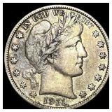 1911-S Silver Barber Half Dollar LIGHTLY CIRCULATE